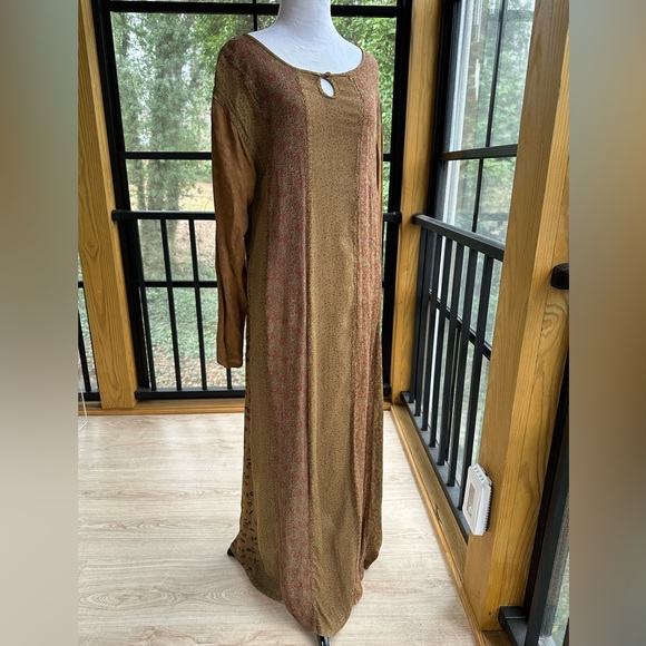 Vintage Sacred Threads Maxi Boho Patchwork Hippie Festival Earthy Prairie ~ S/M - Picture 10 of 17